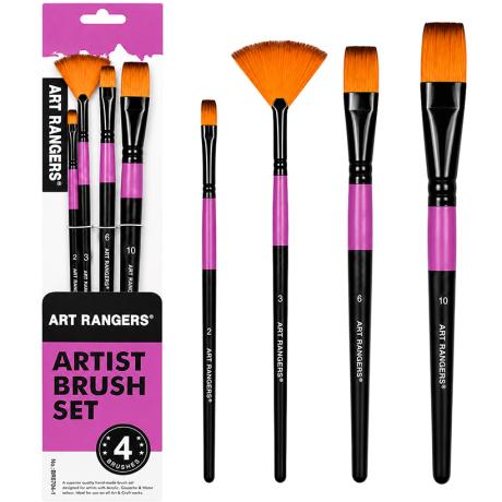 АКЦИЯ! Набор кистей художественных 4шт "Art Ranger" с длинной ручкой 30см BR6704-1