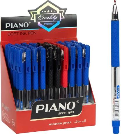РОЗПРОДАЖ! Ручка масляна PIANO PT-350 ВІТРИНА синя, чорна, червона