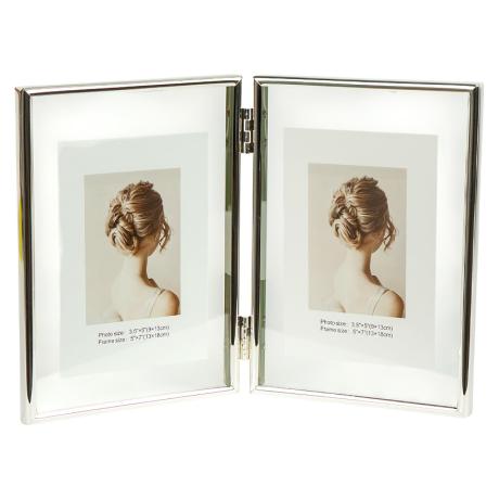 ТОТАЛ! Фоторамка металлическая на 2 фото 13*18см Silver 5R 12001F7S
