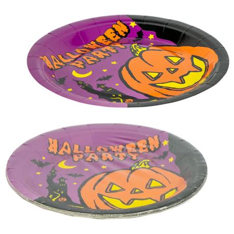 АКЦИЯ! Набор бумажных тарелок 10шт D23см "Halloween" 62-9