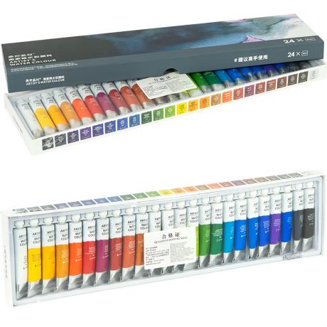 АКЦИЯ! Краски  профессиональные 8мл "Artist`s water colour" 24 цвета NX1.L01.PW0124008