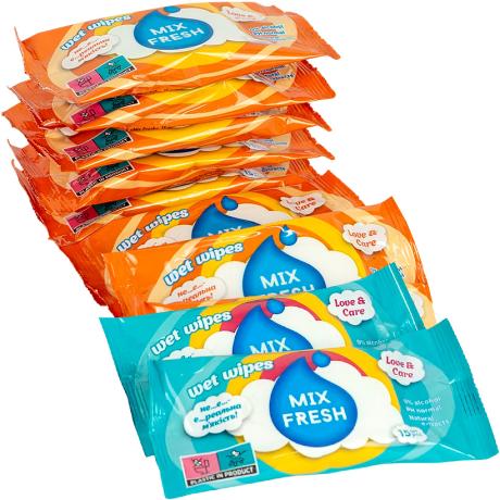 Вологі серветки 15шт "Mix Fresh" Handy Snow 11273/11271