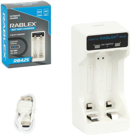 Зарядное устройство "RABLEX" для Ni-MH/AA/AAA аккумуляторов RB425