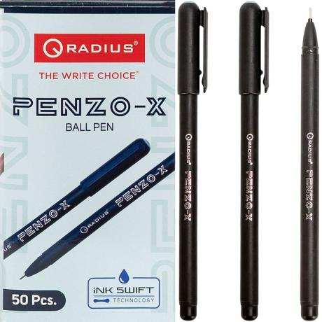 Ручка "PENZO - X 1000м" RADIUS 50 штук, черная 505769