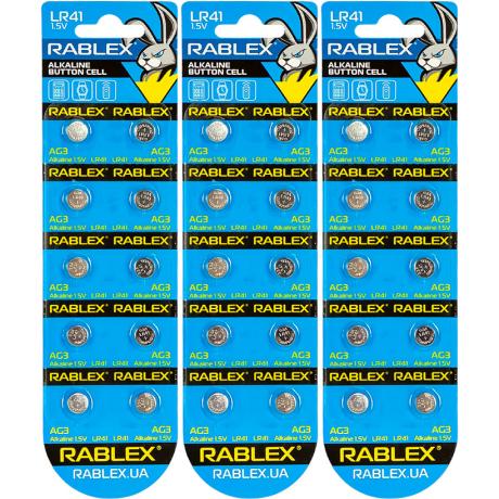 Батарейка RABLEX "таблетка" 1.5V AG3 (LR41)