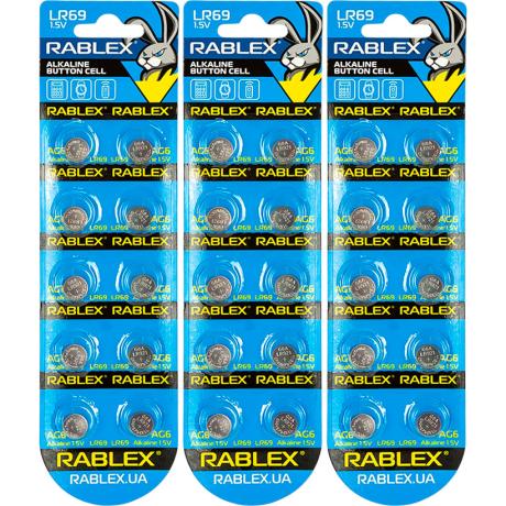 Батарейка RABLEX "таблетка" 1.5V AG6 (LR69)