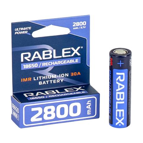 Аккумулятор RABLEX 2800mah 30А 3.7V 18650 высокотоковый(БЕЗ ЗАЩИТЫ) 000332