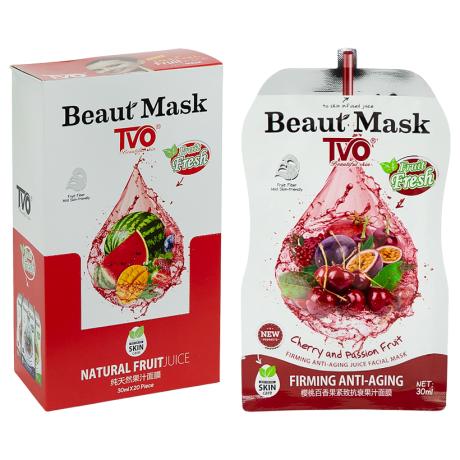РОЗПРОДАЖ! Маска тканинна 30мл зволожуюча для обличчя "Cherry and Passion Friut" TVO 011