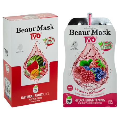 РОЗПРОДАЖ! Маска тканинна 30мл зволожуюча для обличчя "Strawberry and Raspberry" TVO 012