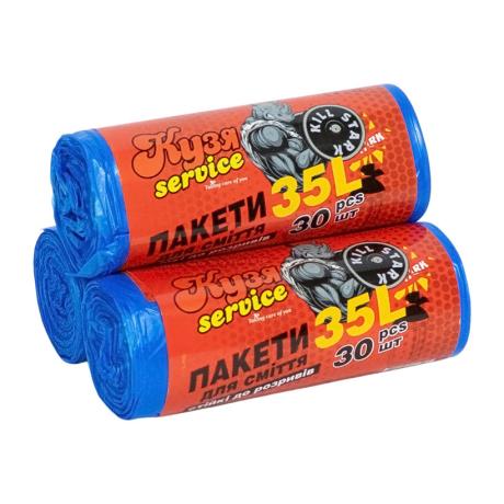 Пакет для мусора сверхпрочный 60*50см 35л 30штук TM STARK/Кузя Service 776123