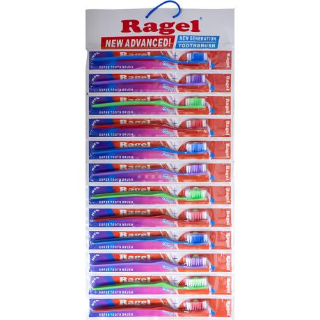 Зубные щётки "Ragel" 18см на блистере 636