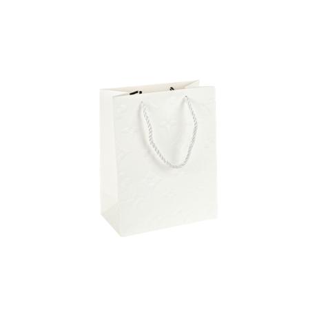 Пакет подарочный 12*15*7см с рельефным тиснением WHITE HL-1858