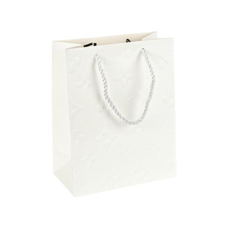 Пакет подарочный 31*42*12см с рельефным тиснением WHITE HL-1860