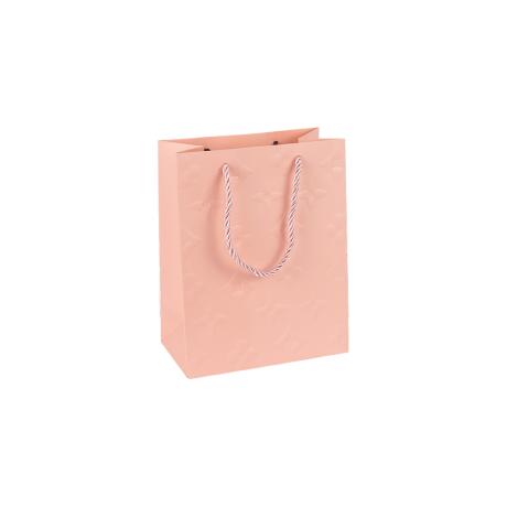 Пакет подарочный 12*15*7см с рельефным тиснением PINK HL-1866