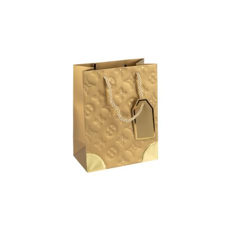 Пакет подарочный 12*15*7см с тиснением и золотым декором GOLD HL-1879