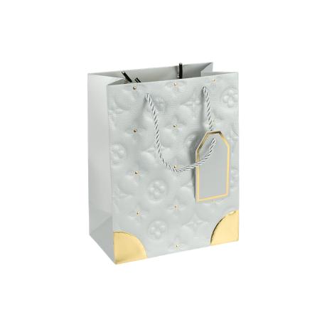 Пакет подарочный 18*23*10см с тиснением и золотым декором SILVER HL-1895