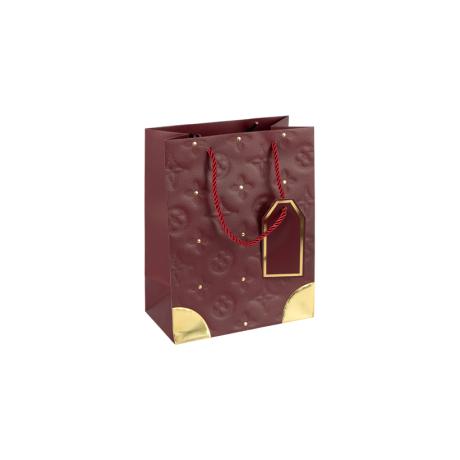 Пакет подарочный 12*15*7см с тиснением и золотым декором JUJUBE RED HL-1899