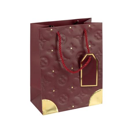 Пакет подарочный 26*32*12см с тиснением и золотым декором JUJUBE RED HL-1901