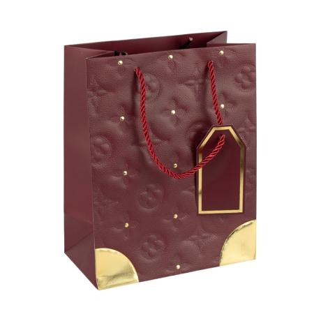 Пакет подарочный 31х42х12см с тиснением и золотым декором JUJUBE RED HL-1902