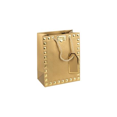 Пакет подарочный 12*15*7см с тиснением фольгой GOLD HL-1909