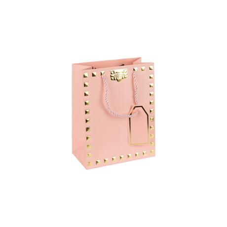 Пакет подарочный 12*15*7см с тиснением фольгой PINK HL-1914