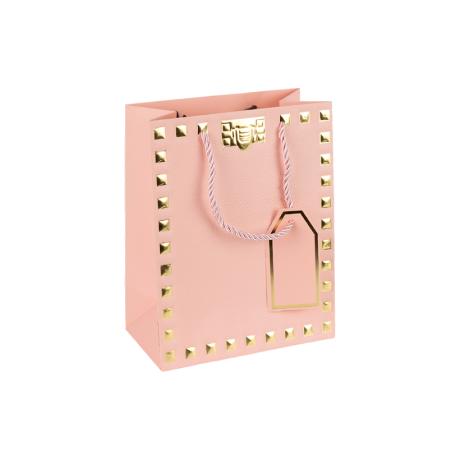 Пакет подарочный 18*23*10см с тиснением фольгой PINK HL-1915