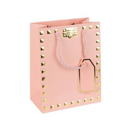 Пакет подарочный 26*32*12см с тиснением фольгой PINK HL-1916