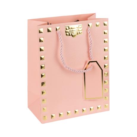 Пакет подарочный 31*42*12см с тиснением фольгой PINK HL-1917