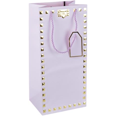 Пакет подарочный 38*18*13см с тиснением фольгой "Бутылка" PURPLE HL-1923