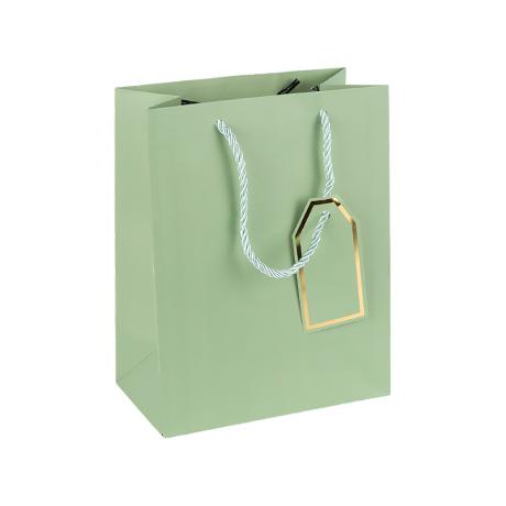 Пакет подарунковий 26*32*12см однотонний LIGHT GREEN HL-1977
