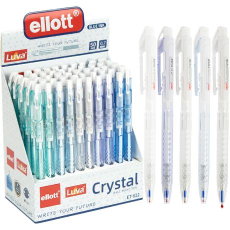 Ручка шариковая автоматическая "Ellott" Crystal ET-822-50 синяя