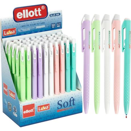 Ручка шариковая автоматическая "Ellott" Soft ET-823-50 синяя