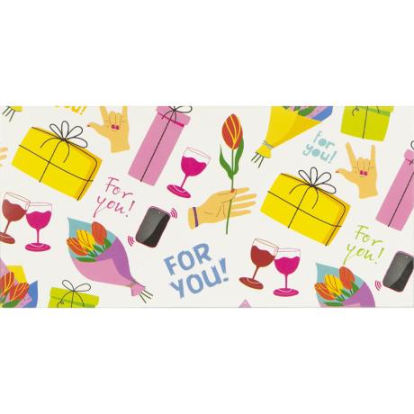Конверт для денег поздравительный "For you!" КВ 24-211