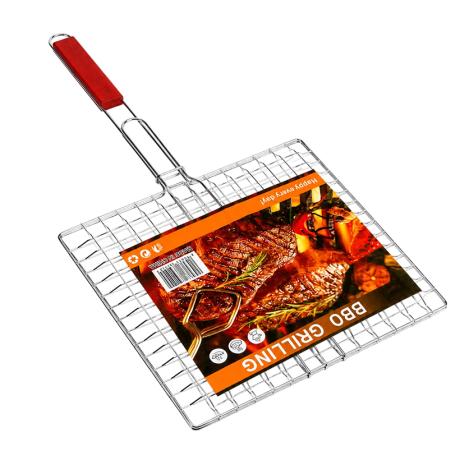 Решетка-гриль для барбекю 705г 30*30см с ручкой и фиксатором XY813