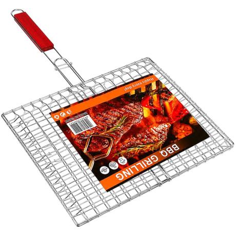 Решетка-гриль для барбекю 1450г 45*40см с ручкой и фиксатором XY822