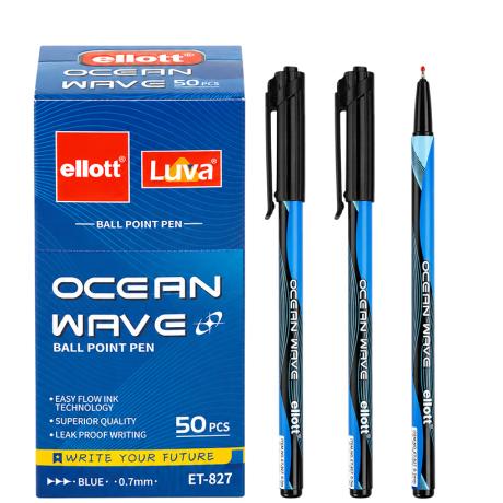 Ручка кулькова "Ellott" ET-827-50 Ocean Wave синя