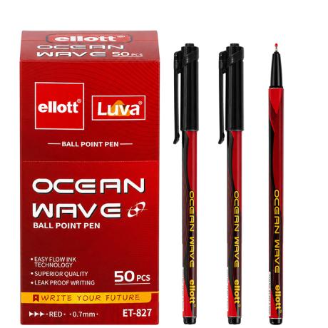 Ручка шариковая "Ellott" ET-827-50 Ocean Wave красная