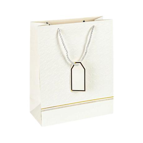 Пакет подарочный 26*32*12см с рельефным тиснением WHITE HL-2015