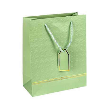 Пакет подарочный 26*32*12см с рельефным тиснением LIGHT GREEN HL-2021