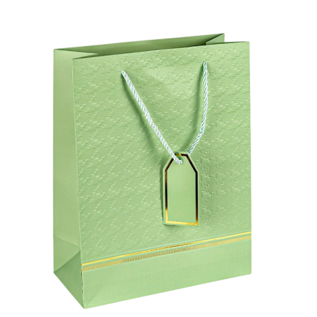 Пакет подарочный 31*42*12см с рельефным тиснением LIGHT GREEN HL-2022