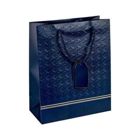 Пакет подарочный 26*32*12см с рельефным тиснением DARK BLUE HL-2029
