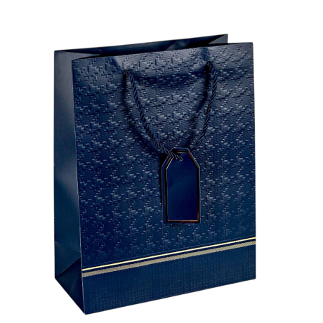 Пакет подарочный 31*42*12см с рельефным тиснением DARK BLUE HL-2030