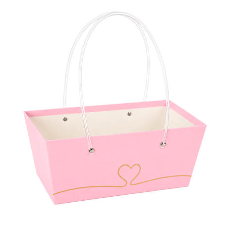 Коробка-сумка для квітів та подарунків 28×16,5×12см з ручками 1012 Pink