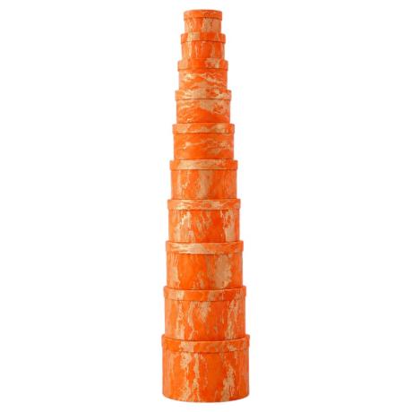 Набор подарочных коробок 10шт круглых 2816-2-Orange