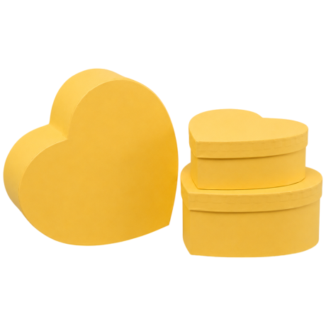 Набір подарункових коробок 3шт у формі серця 8022-47-Yellow