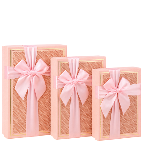 Набор подарочных коробок 3шт прямоугольных 7029-61-Light Pink