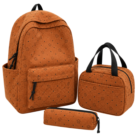 Рюкзак шкільний із сумкою та пеналом BB-60687 LIGHT BROWN