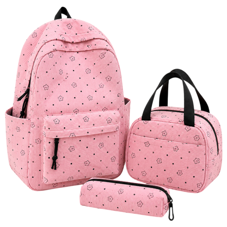 Рюкзак шкільний із сумкою та пеналом BB-60687 PINK
