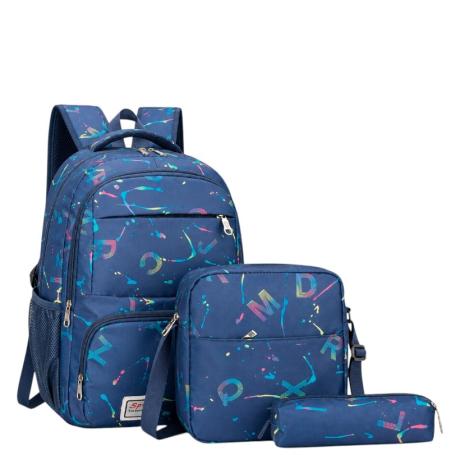 Рюкзак школьный с сумкой и пеналом BB-626 BLUE
