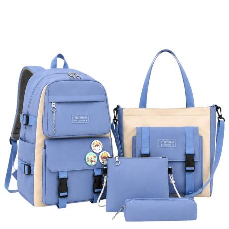 Рюкзак школьный с сумкой, пеналом и косметичкой BB-1034 BLUE